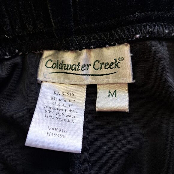 Coldwater Creek Velvet Velour Pants Pull On Elastic Straight Leg Womens M 8-10 - Picture 3 of 5